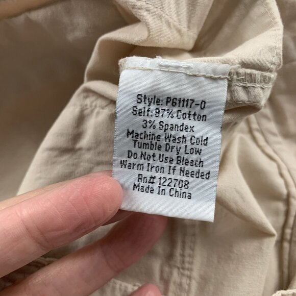 Johnny Was Tan Lightweight Poplin Wide Leg Cargo Pant 6 - Picture 5 of 9